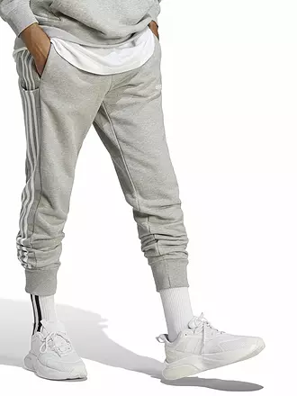 ADIDAS | Pantalón de chándal para hombre Essentials French Terry con puños cónicos y 3 rayas | grau